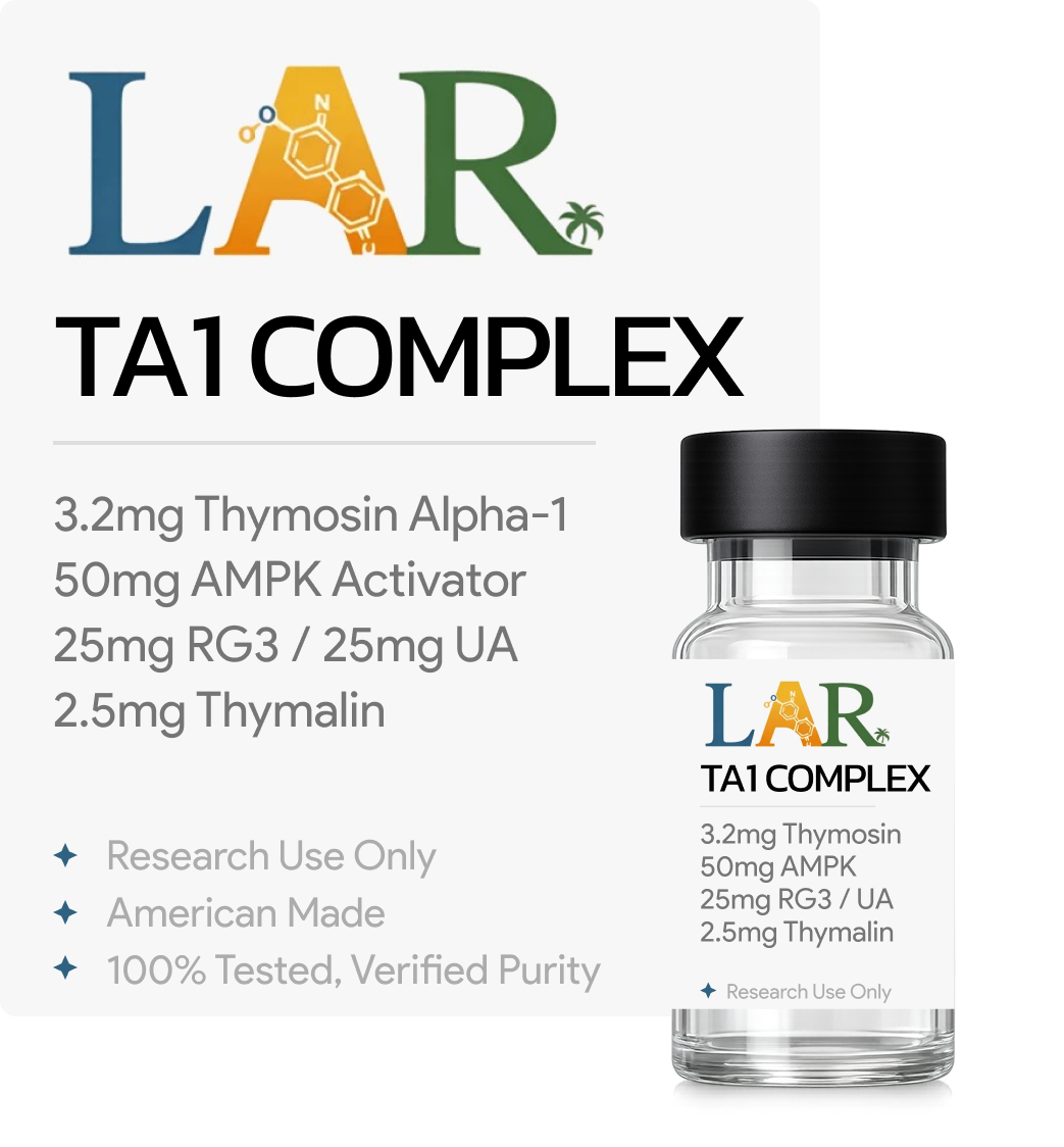 TA1 Complex 3.2mg Thymosin Alpha 1, 50mg AMPK Activator, 25mg RG3/25mg UA 2.5mg Thymalin